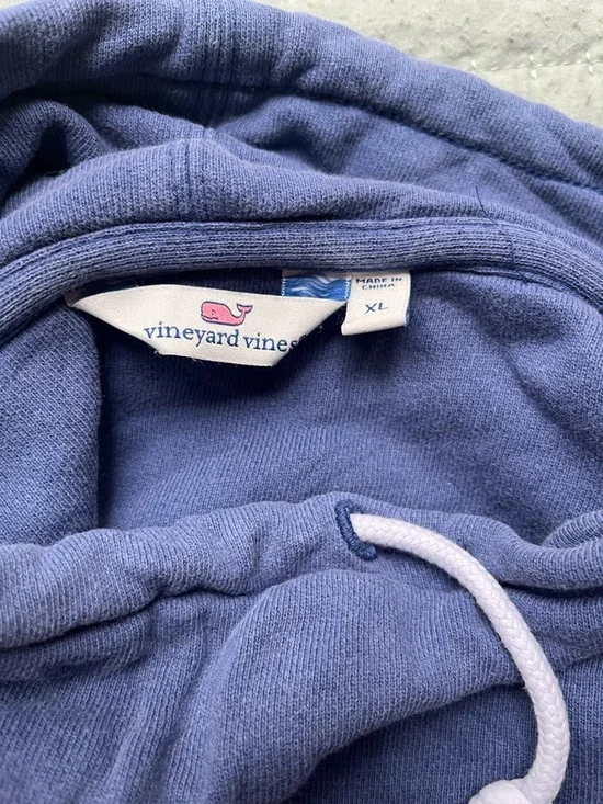 Ladies  Blue Pullover Hoodie Sweatshirt - Casual Drawstring Cowl Neck - Picture 5 of 7